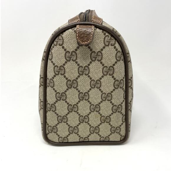 Gucci GG Supreme Monogram Web Vintage Boston Bag Canvas Leather Beige Brown - Picture 6 of 16